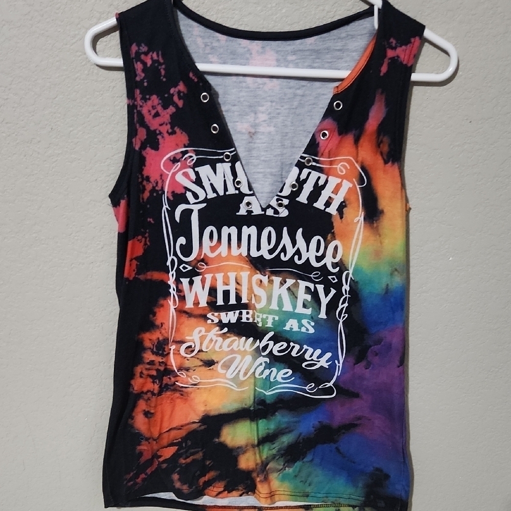 Grapic Print Tank Top Tennessee Whiskey Small V-Neck